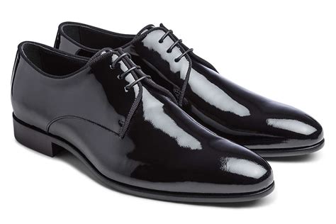 Glossy patent leather derby shoes